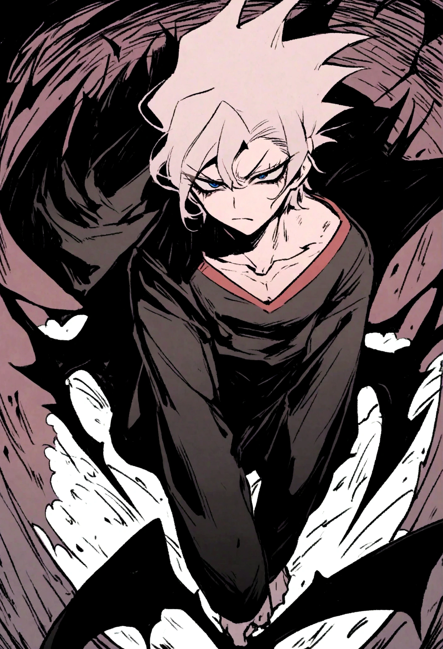 Akira Fudo, Devilman Crybaby, Male, with black clothes