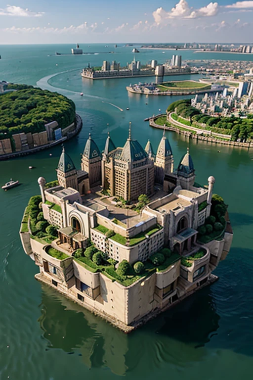 Anime, city in the floating island