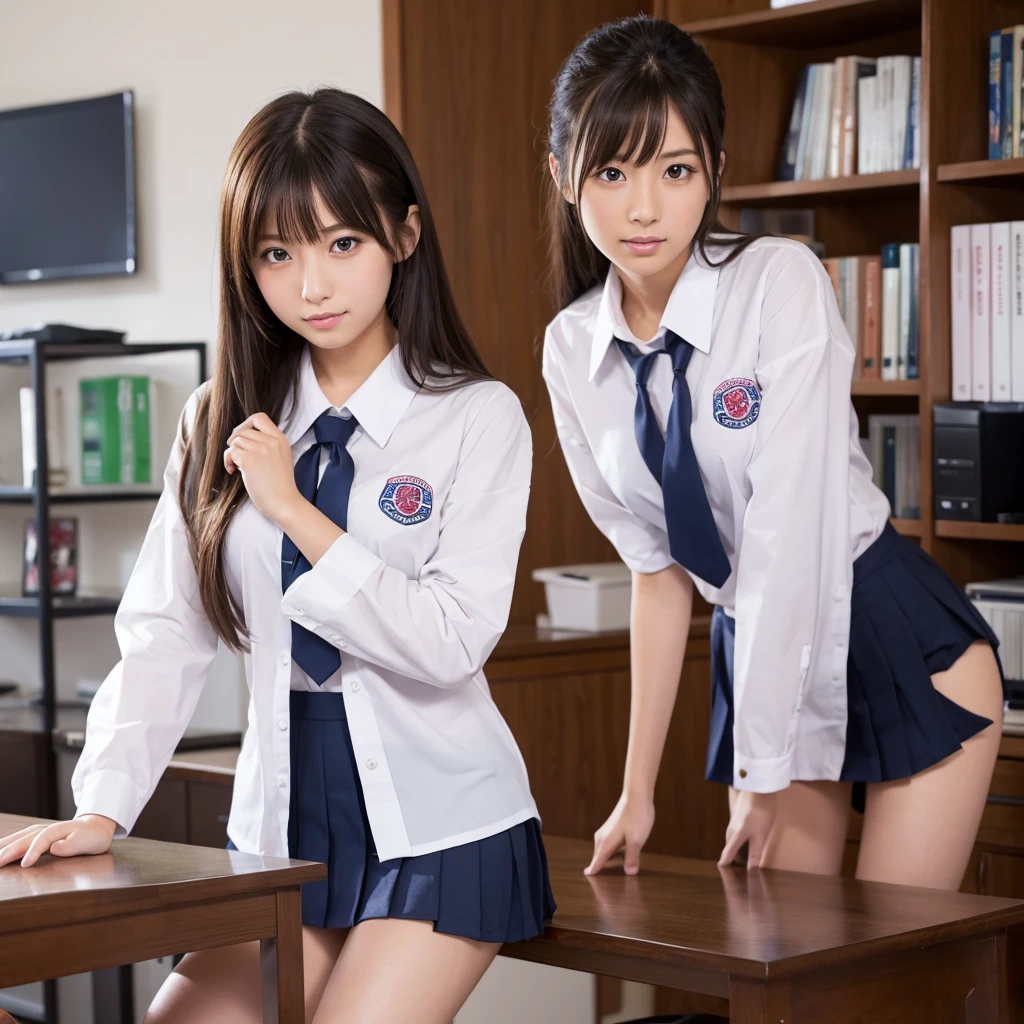 Beautiful Girls Japanese students uniform Stripping area