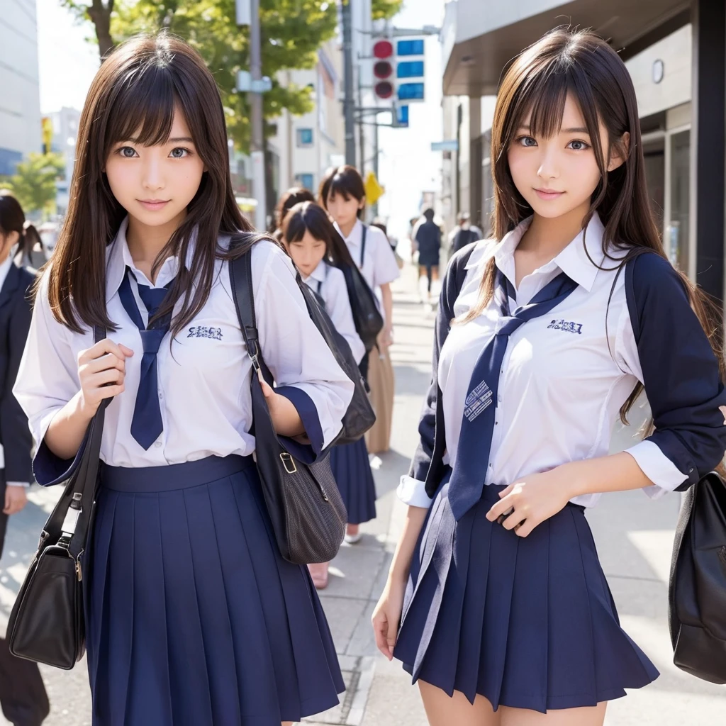 Beautiful Girls　Japanese students　uniform　Your clothes melt away and you become naked