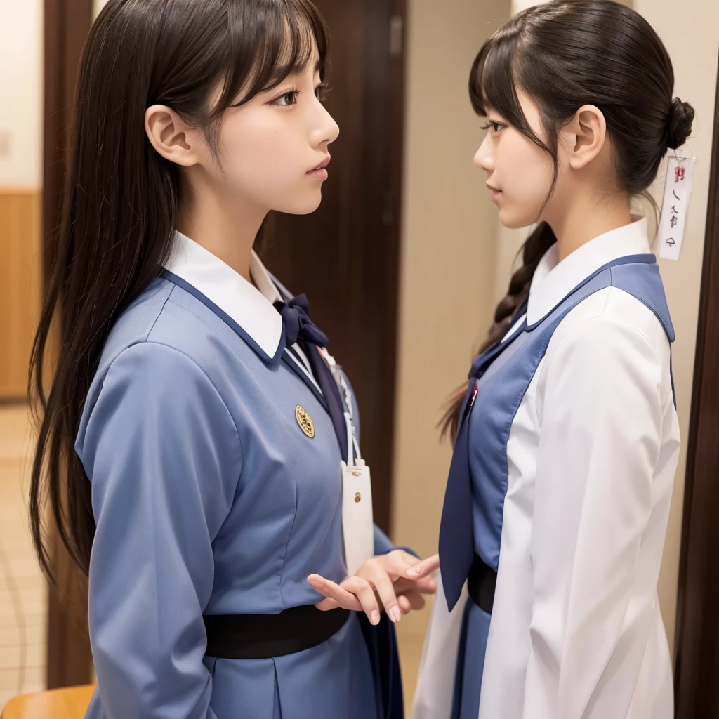 Beautiful girl Side view Japanese students uniform sexy