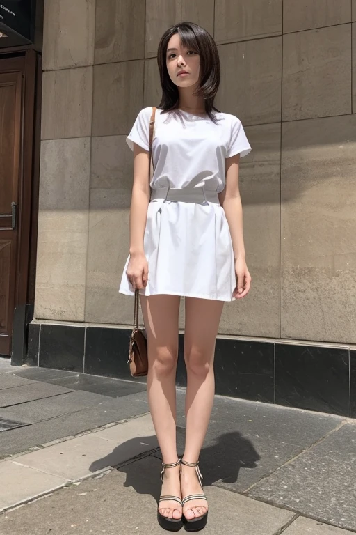 whole body,masterpiece,high quality,A woman has urinary incontinence,In town