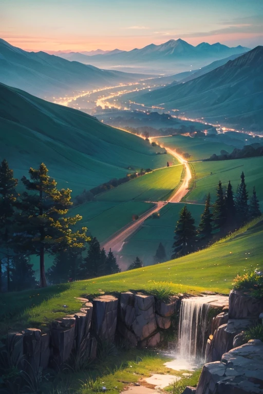highest quality、Landscape painting、night、nature、Beautiful views