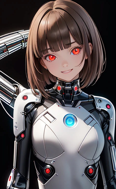 (Photorealistic:1.4)、(,20-year-old:1.5),(masterpiece、lens flare:1.5、spot light:1.2、Exquisite beautiful eye:1.5,portlate),(kind eyes、tareme:1.9),()
、Cute Face、 3D Face、(light brown hair:1.5)、(short hair),(very long sidelock :1.5),(blunt bangs:1.3),(1 woman)、(Red eyes:1.2)、(upper body:1.5)、(clear face:1.5)、(head tilt) ,(Cute face:1.2),(flat chest),(),kind face,(cyber punk suit),(black background:1.5)、(glowing eyes:1.3)、()、 Neat and clean、Adorable、Demure,Slim Body(),Shiny Hair、()、Nijisketch,Manga,smiley face, grin