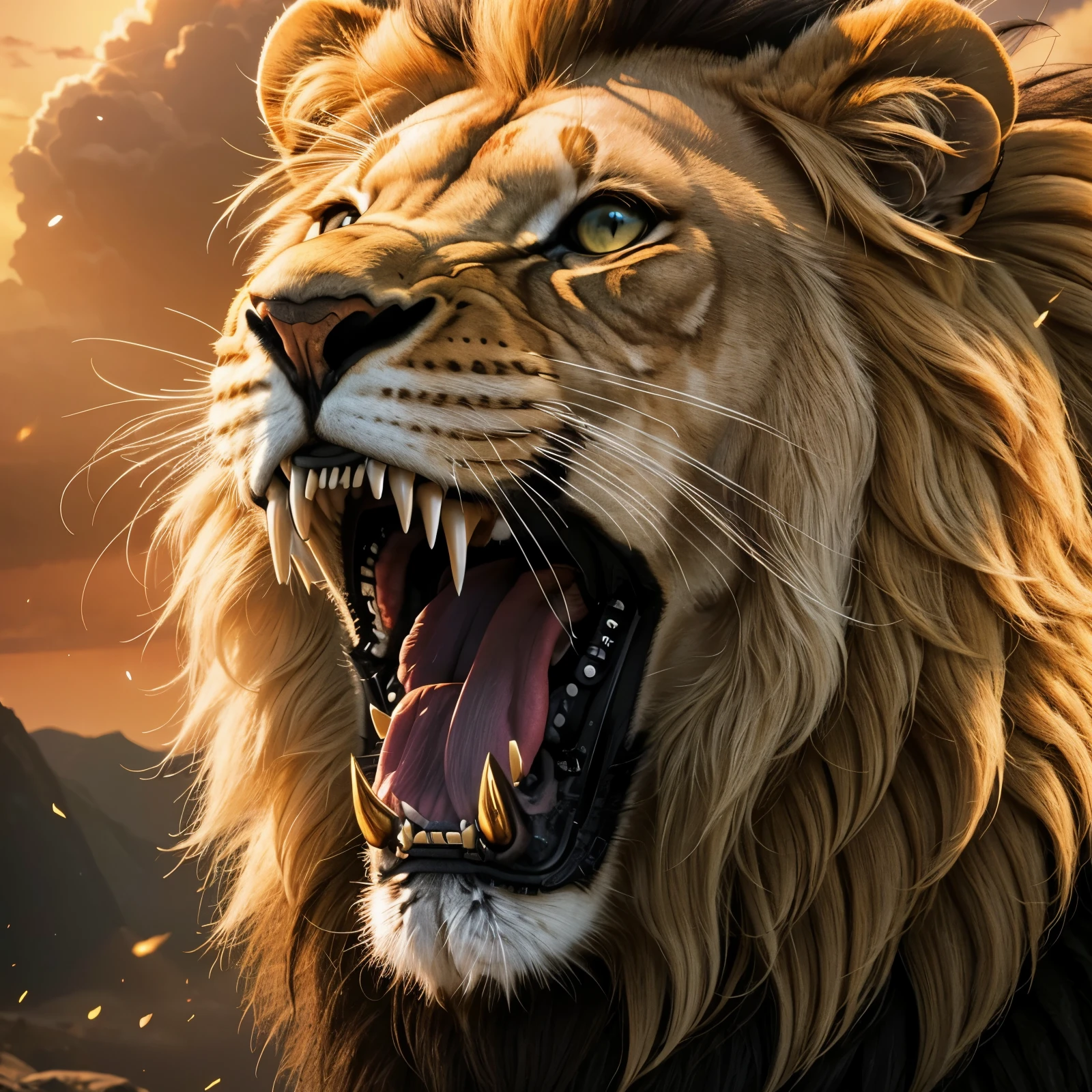 Lion, Divine Lion, naturais, Natureza, feroz, masculine, poderoso, golden lion, Branco, Lion Branco, Preto e branco, Preto e dourado, rosto realista detalhado, 8K Detailed Realistic White Lion, ultrarrealista 8k, Detailed realistic thunder energy, Detailed Realistic Criatura Forte, Criatura Forte, Lion macho, Rendering, fotorrealista, UltraHigh definition, 4k, texturasdetalhadas, Thunder, sombras detalhadas, cores detalhadas, Bolts Thunder, Eletricidade Celeste, Thunders, Golden Thunder, Lion realista, Ultra Realista 16k, Realista 16k, Nitidez realista de 16k, Texturas fotorrealistas 16k, Cores Realistas 16k, Criatura Poderosa, Poder majestoso, Power of Heaven, Grande Divino, contraste detalhado, Contraste realista, high resolution, cores detalhadas, fogo, eletricidade, divina criatura, 8K, Realista detalhado, 16k, 8K, High definition, contraste detalhado, Contraste realista, high resolution, cores detalhadas, fogo, eletricidade, divina criatura, 8K, Realista detalhado, elegante,