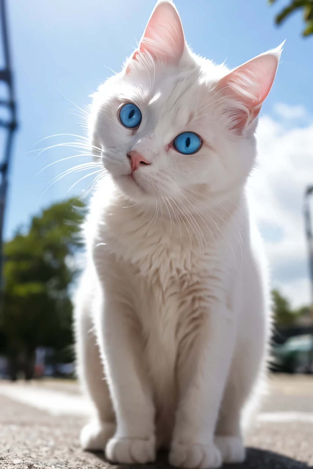 Odd-eyed white cat
