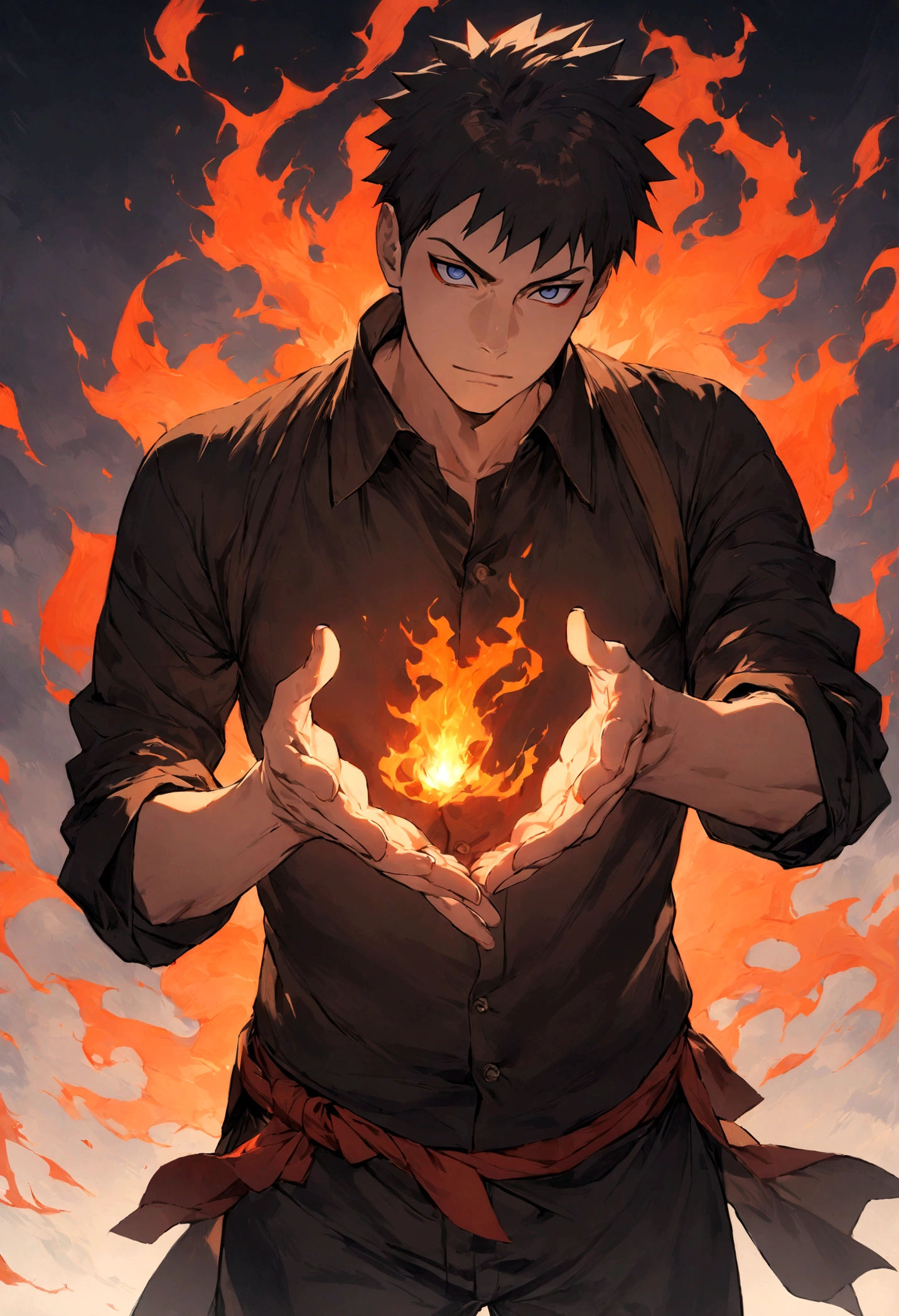 1 boy, Men's Center, naruto uzumaki,naruto, masterpiece, highest quality, so beautiful,、cool、、strongest、Fire Aura、Ninja、、Red light、Perfect hands、Five fingers