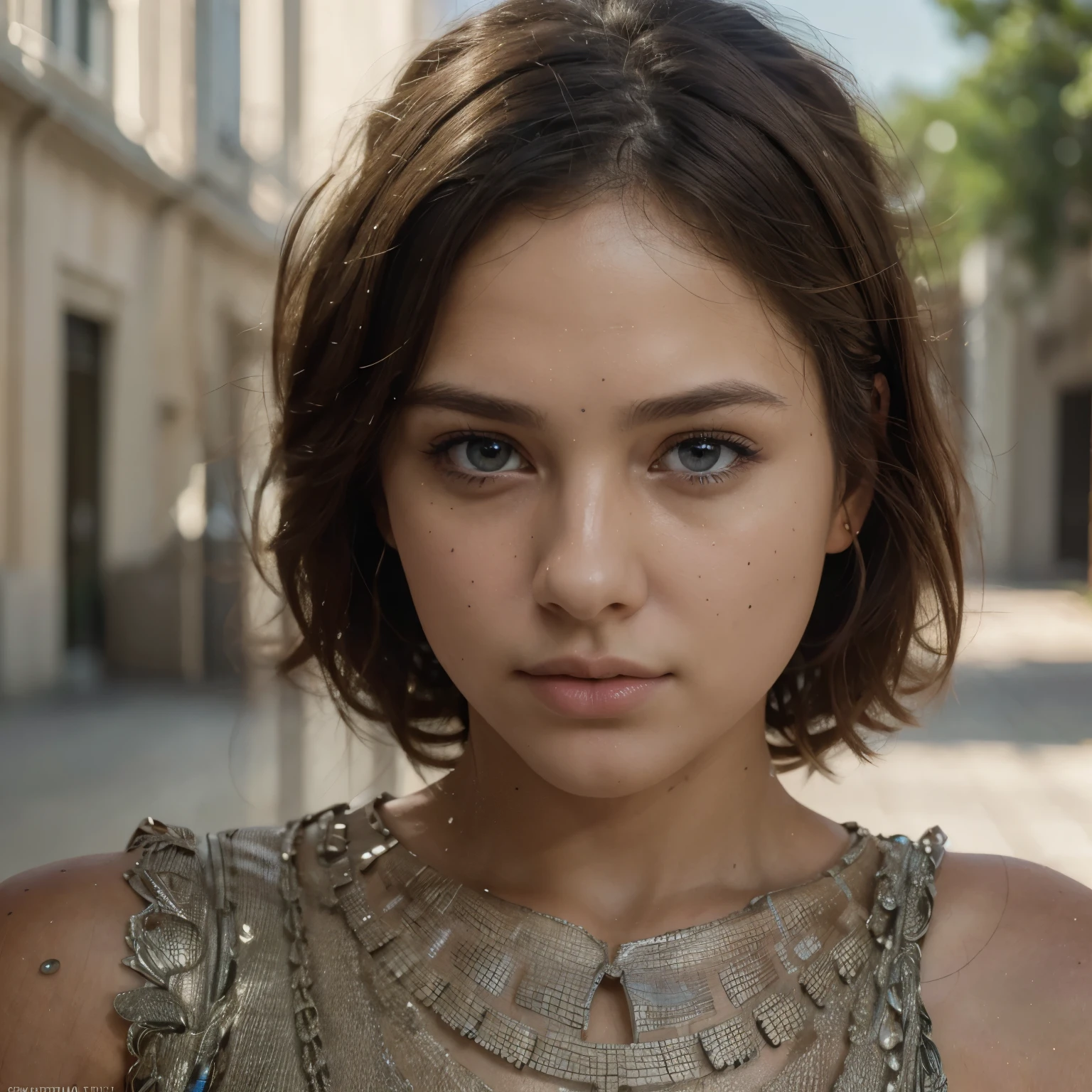 8K, Best quality, masterpiece, ultra high resolution, (realism: 1.4), original photo, (realistic skin texture: 1.3), (Granularity: 1.3), (Selfie angle), 1 girl, Beautiful eyes and facial details, masterpiece, Best quality, close-up, Upper body, I look at the viewer