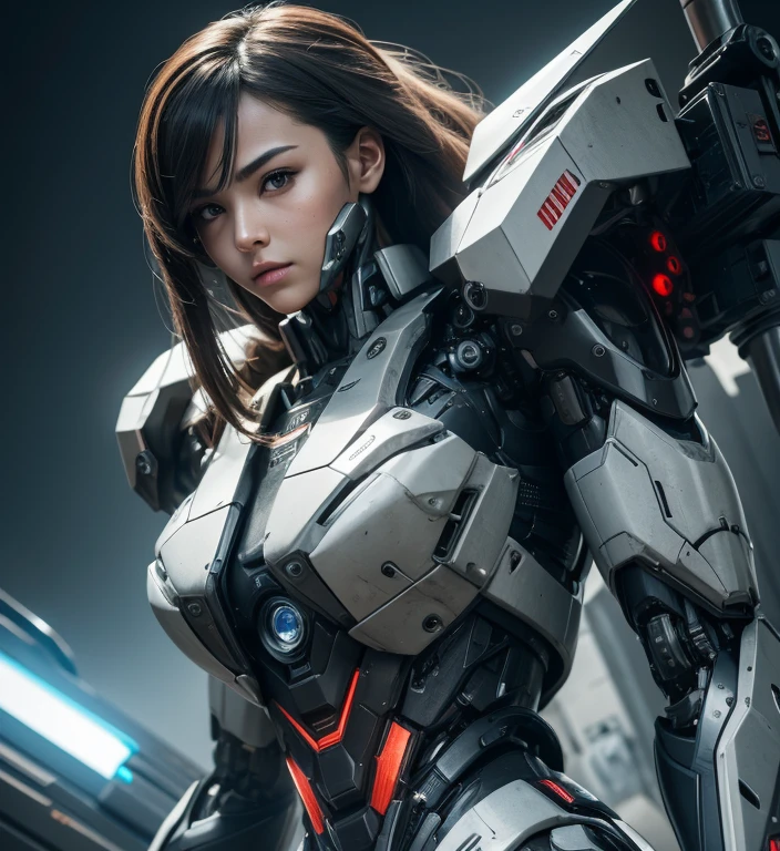 Textured skin, Super Detail, high details, High quality, Best Quality, hight resolution, 1080p, hard disk, beautiful,(War Machine),(Rocket Missile),Beautiful Cyborg Woman,Mecha Cyborg Girl,Battle Mode,Girl with a mecha body,A powerful cyborg woman, sleek and futuristic, with advanced mechanical augmentations that enhance her strength and capabilities.