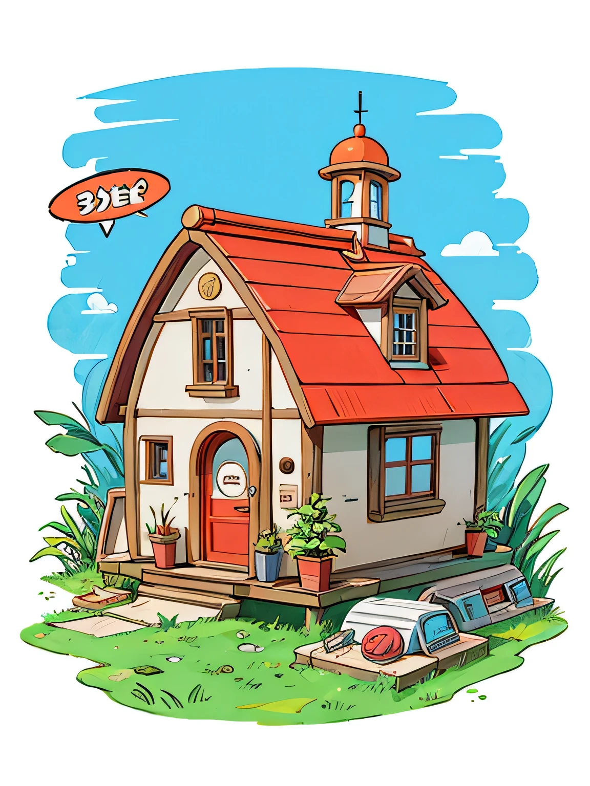 Akira Toriyama style, Kawaii Design, The most beautiful girl of all time, chibi、House on Mars