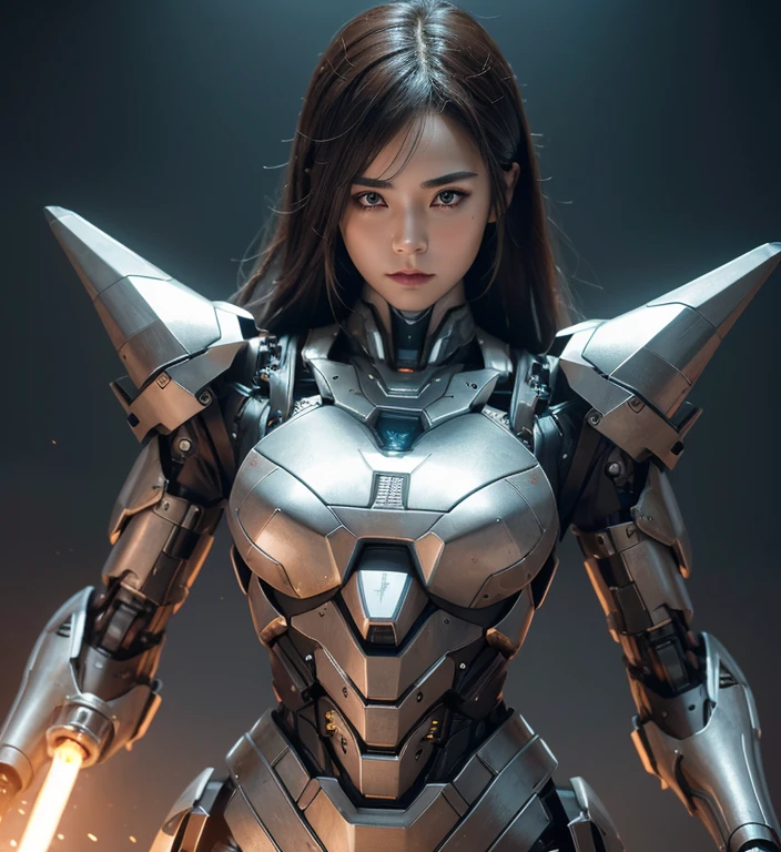 Textured skin, Super Detail, high details, High quality, Best Quality, hight resolution, 1080p, hard disk, beautiful,(War Machine),(Rocket Missile),Beautiful Cyborg Woman,Mecha Cyborg Girl,Battle Mode,Girl with a mecha body,A powerful cyborg woman, sleek and futuristic, with advanced mechanical augmentations that enhance her strength and capabilities.