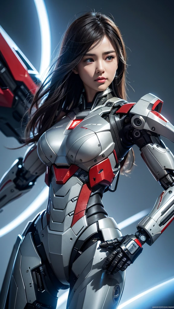 Textured skin, Super Detail, high details, High quality, Best Quality, hight resolution, 1080p, hard disk, beautiful,(War Machine),(Rocket Missile),Beautiful Cyborg Woman,Mecha Cyborg Girl,Battle Mode,Girl with a mecha body,A powerful cyborg woman, sleek and futuristic, with advanced mechanical augmentations that enhance her strength and capabilities.