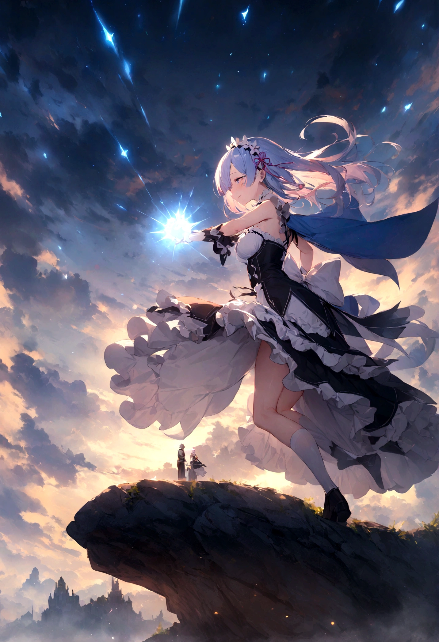 1girl,masterpiece, best quality, very aesthetic, absurdres,
Rem, Re:Zero - Starting Life in Another World - A demon maid with a deep loyalty and affection for the protagonist, Subaru, showcasing immense power and emotional depth.