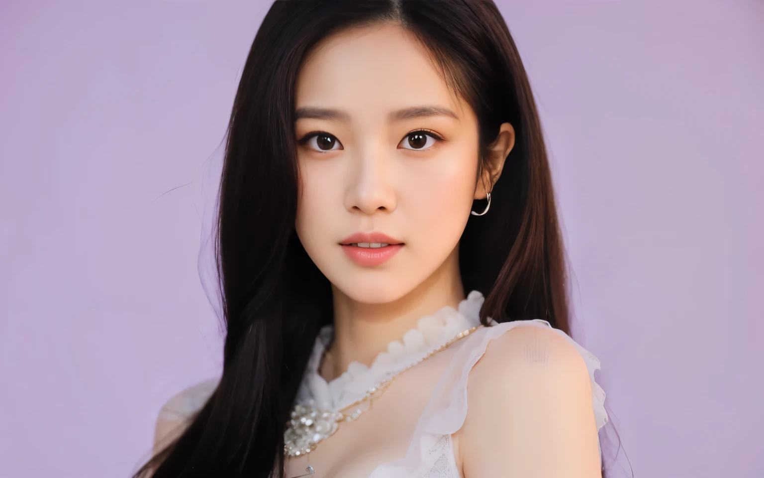 Close up of woman with long hair wearing white dress, Blackpink Jisoo의 초상화, portrait of Blackpink's Josh, Blackpink Jisoo, Blackpink Jisoo, blackpink jennie, Blackpink's Josh, Portraits of Korean female idols, Jinyoung Shin, Blackpink's Roseanne Park, Jaeyeon Nam, Portraits of K-Pop Idols, Lee, Ji - Eun, Lee, Ji - Eun