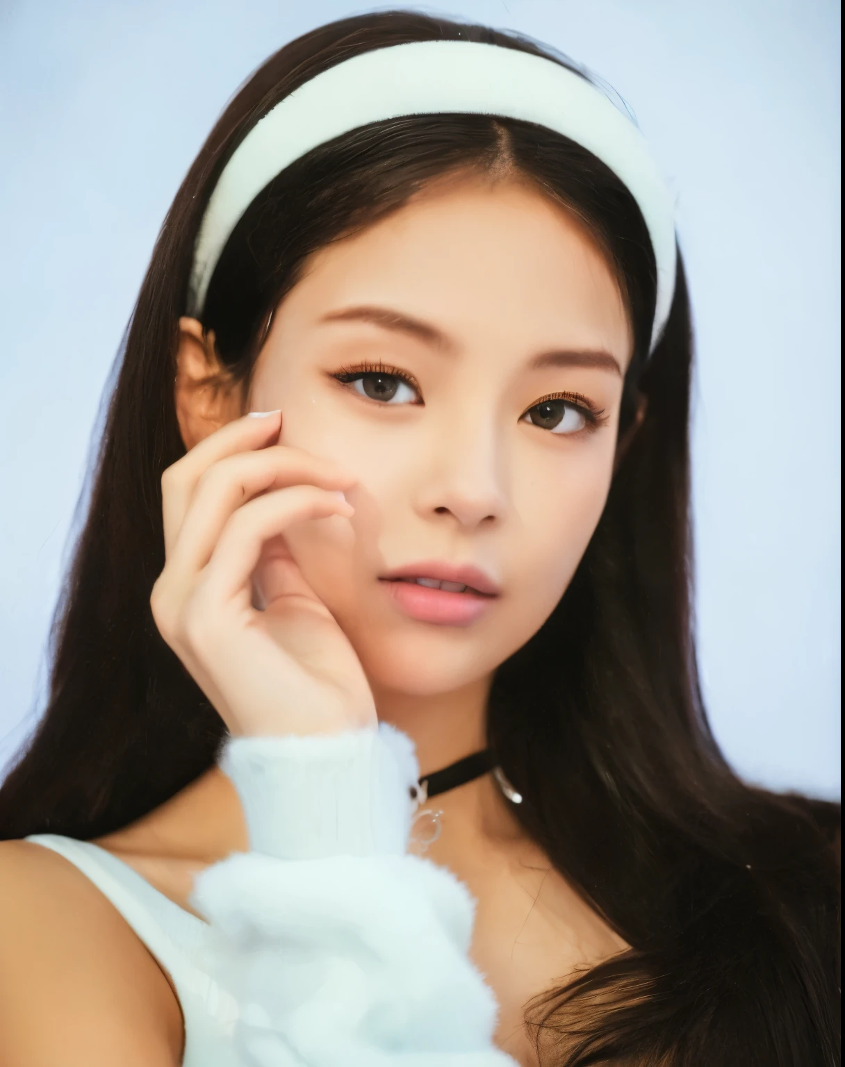 Close up of woman with white headband, Jenny Blackpink, Josh is Blackpink, Portrait of Blackpink Josh, Blackpink Roseanne Park, Blackpink Jisoo, Blackpink Jisoo, Retrato Jisoo Blackpink, jimin park, Taejun Kim, Tzuyu number 2, Heonhwa Choi, Lee, Ji - Eun, Lee, Ji - Eun