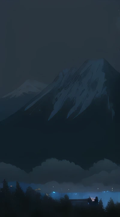 Dot plot,Pixel style,deep mountain,environment,Heavy fog,Mountain village,dark,A giant salamander hangs over the mountain,Wandering on the mountain road,Misty,Cthulhu style,Winding road,Mountain village,China Mountain village,Sparse lights