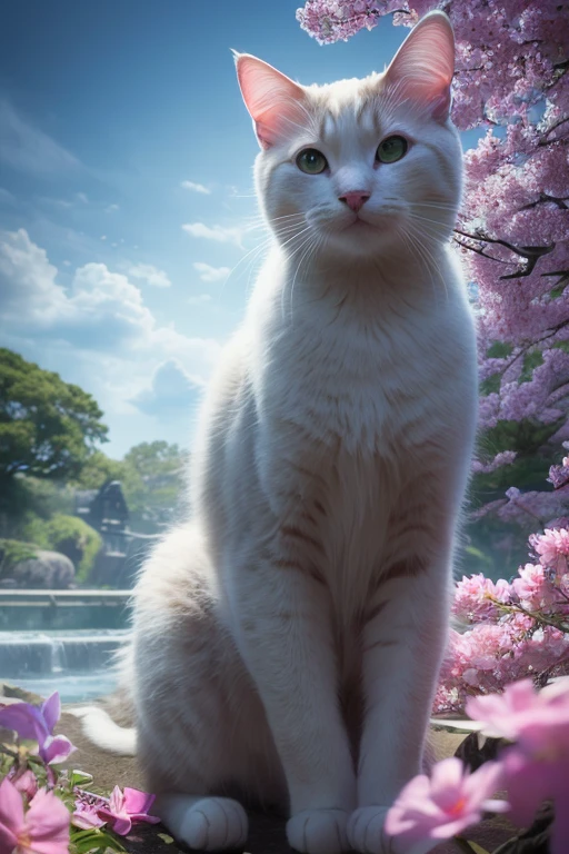 「Japan」Amazing shot of a cat、Magical、Nice、Drawn with exquisite detail、Unreal engine、Octane Render、It emits a dreamy light like a fairy tale.