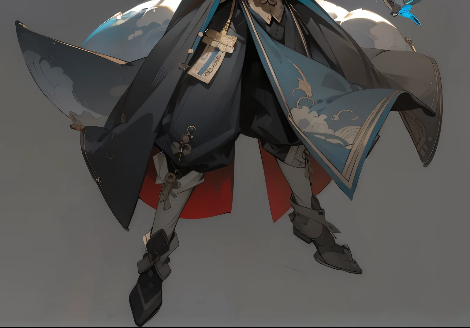 high quality, ,Meticulous portrayal,Clear structure,Clear structure的,Precise construction,,Flying fish suit,Chinese style clothing,Stylish cut,clothing,cloth,waistcoat,sleeve,cloak,
