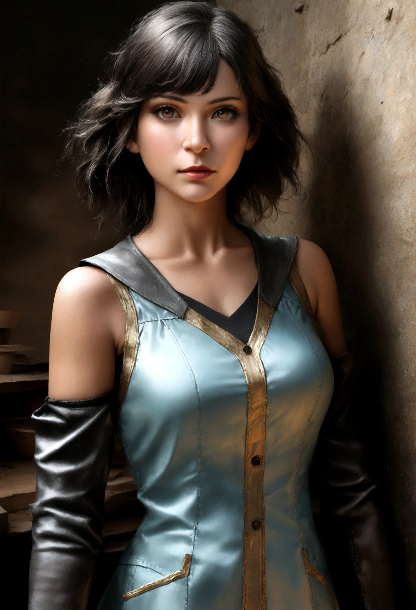 16, fille, legs separated, bas noirs, (Best quality, 4k, 8k, Une haute résolution, chef-d&#39;artwork:1.2), ultra-detailed, (Realistic, photorealistic, photo-realistic:1.37), sportrait, Des couleurs vives, Dramatic lighting