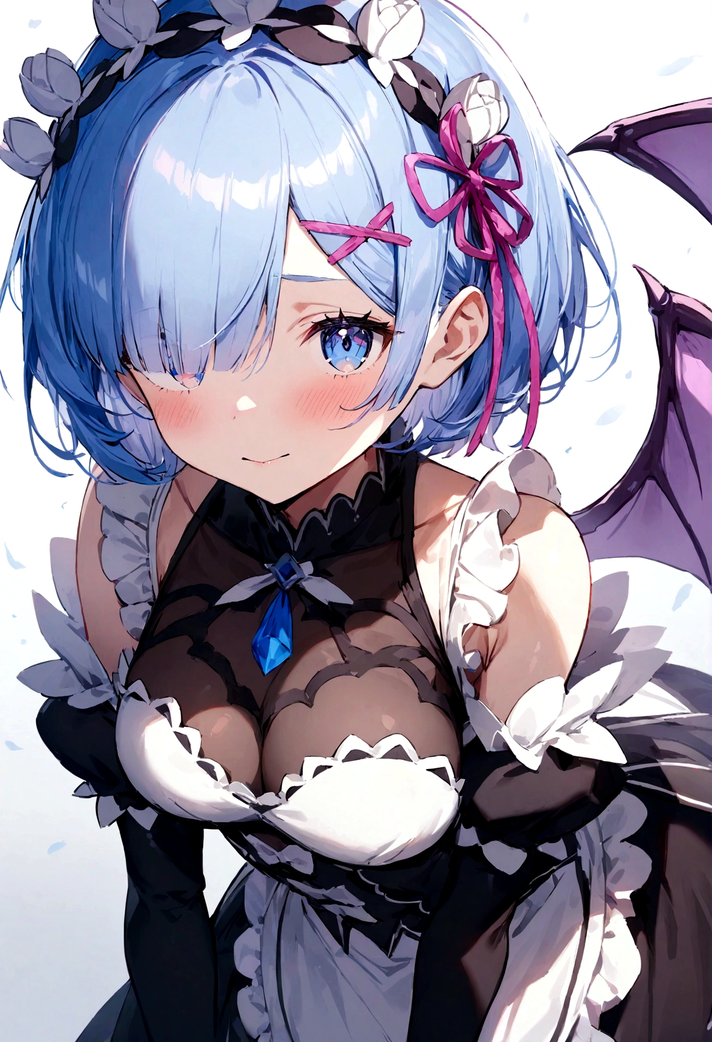 1girl,masterpiece, best quality, very aesthetic, absurdres,
Rem, Re:Zero - Starting Life in Another World - A demon maid with a deep loyalty and affection for the protagonist, Subaru, showcasing immense power and emotional depth.