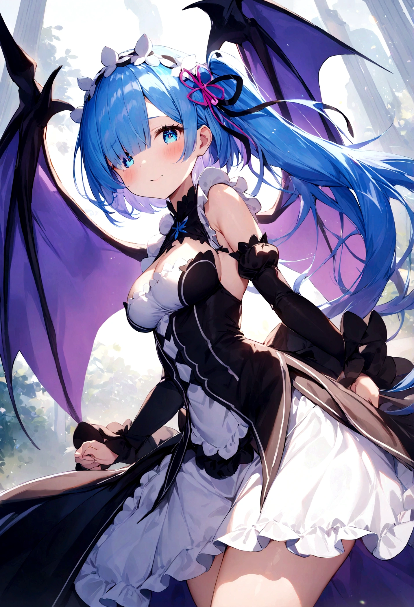 1girl,masterpiece, best quality, very aesthetic, absurdres,
Rem, Re:Zero - Starting Life in Another World - A demon maid with a deep loyalty and affection for the protagonist, Subaru, showcasing immense power and emotional depth.