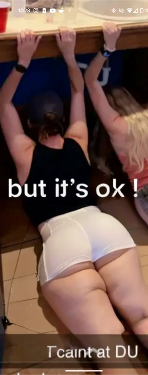 there is a woman laying on the floor with her legs up, her back is to us, no shorts, exposed thighs!!!, tiktok video, obviously drunk, on knees, thighs!!!!!!, she is laying on her back, passed out, leaked footage, oops, laying on her back, pawg, ots shot, exposed thighs and , somewhat , thighs, beautiful girl, big , huge , bbw, , thick, thick thighs, wide , bbw, giant , back view, big , round , too thick for clothes, big , gigantic thick , , , back view, laying down, no pants or shorts, huge 