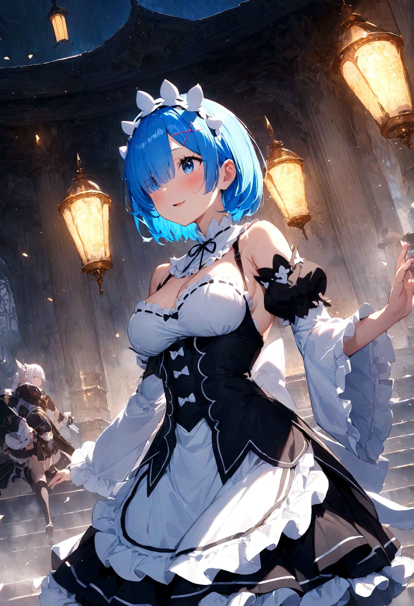 1girl,masterpiece, best quality, very aesthetic, absurdres,
Rem, Re:Zero - Starting Life in Another World - A demon maid with a deep loyalty and affection for the protagonist, Subaru, showcasing immense power and emotional depth.