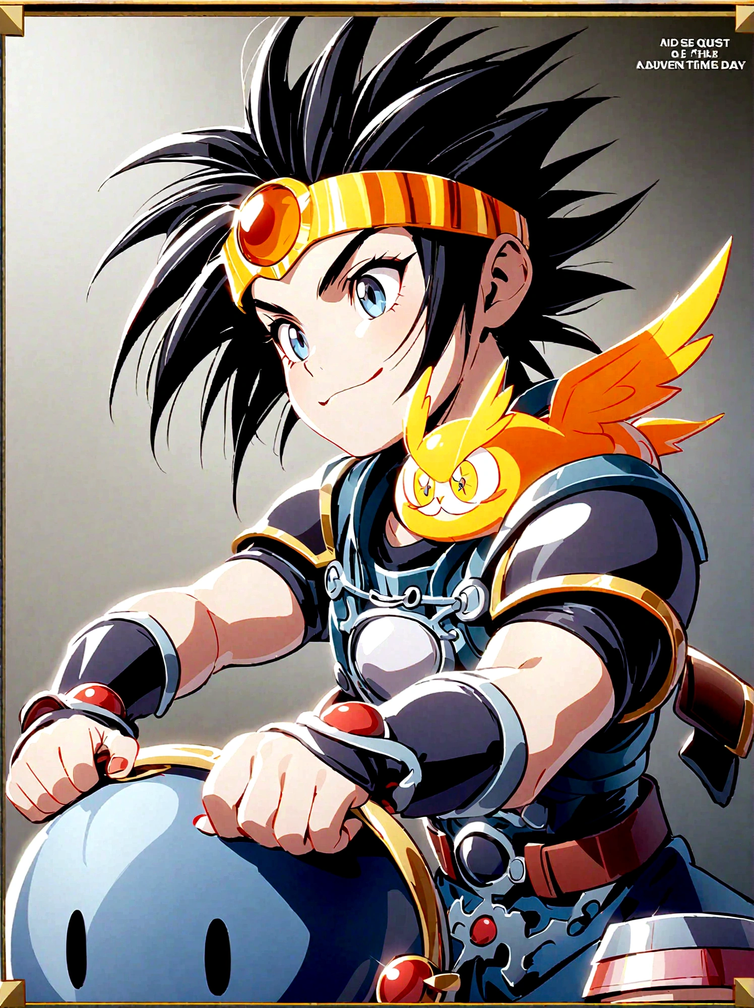 Dragon Quest: The Adventure of Dai，The Brave Day，Gold headband，armor，A golden metal slime stands on the shoulder
