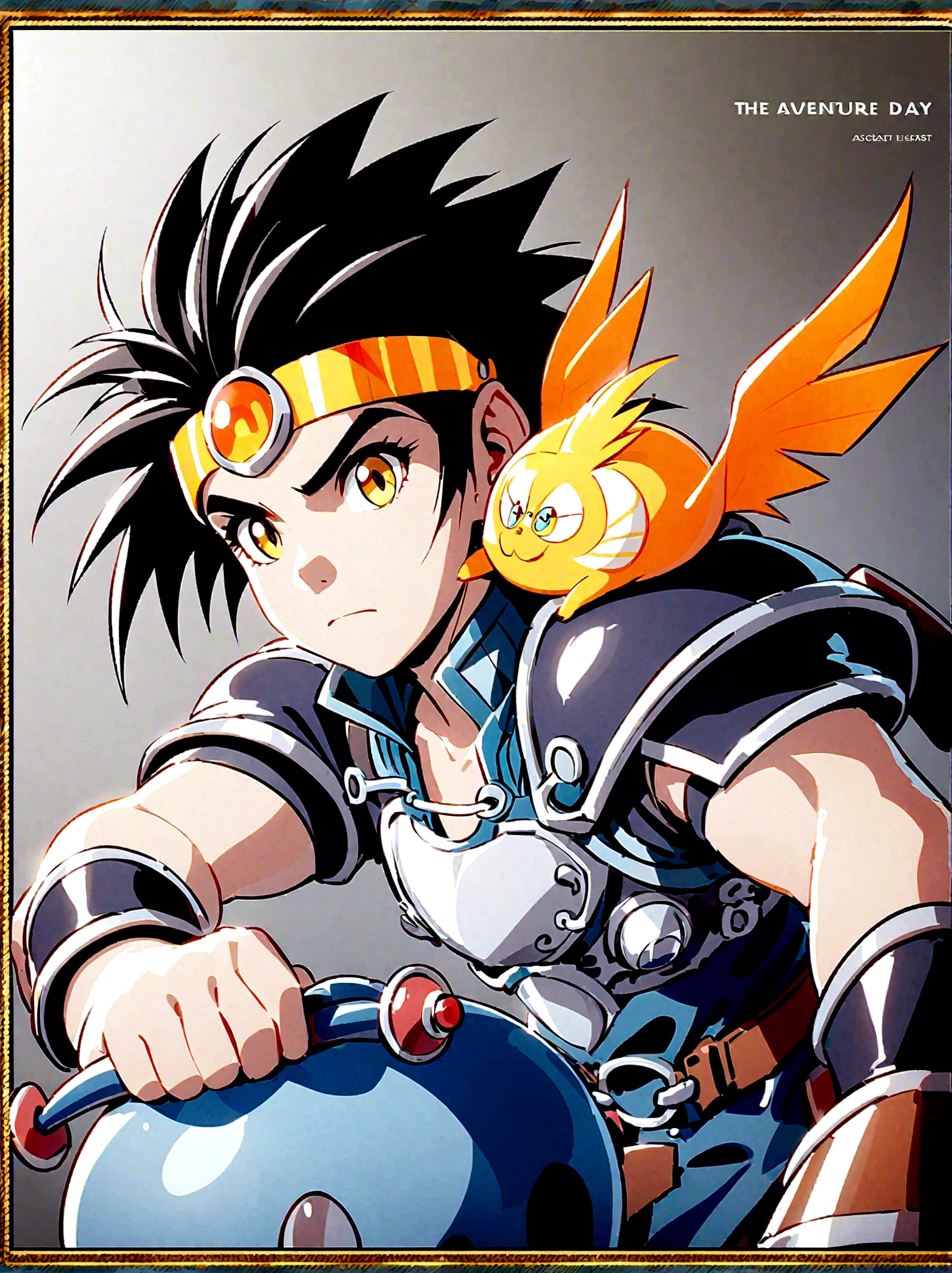 Dragon Quest: The Adventure of Dai，The Brave Day，Gold headband，armor，A golden metal slime stands on the shoulder