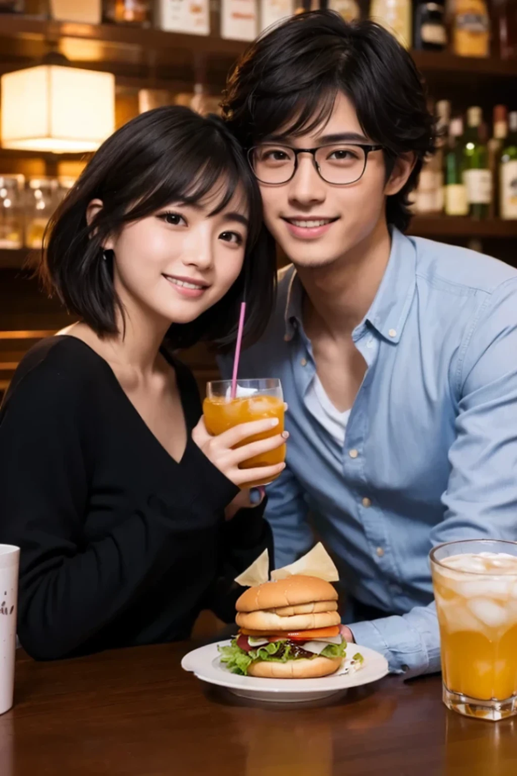 (masterpiece:1.2), highest quality, high resolution, realistic, High-definition images like those taken with a high-end camera , (((There is food on the table)))