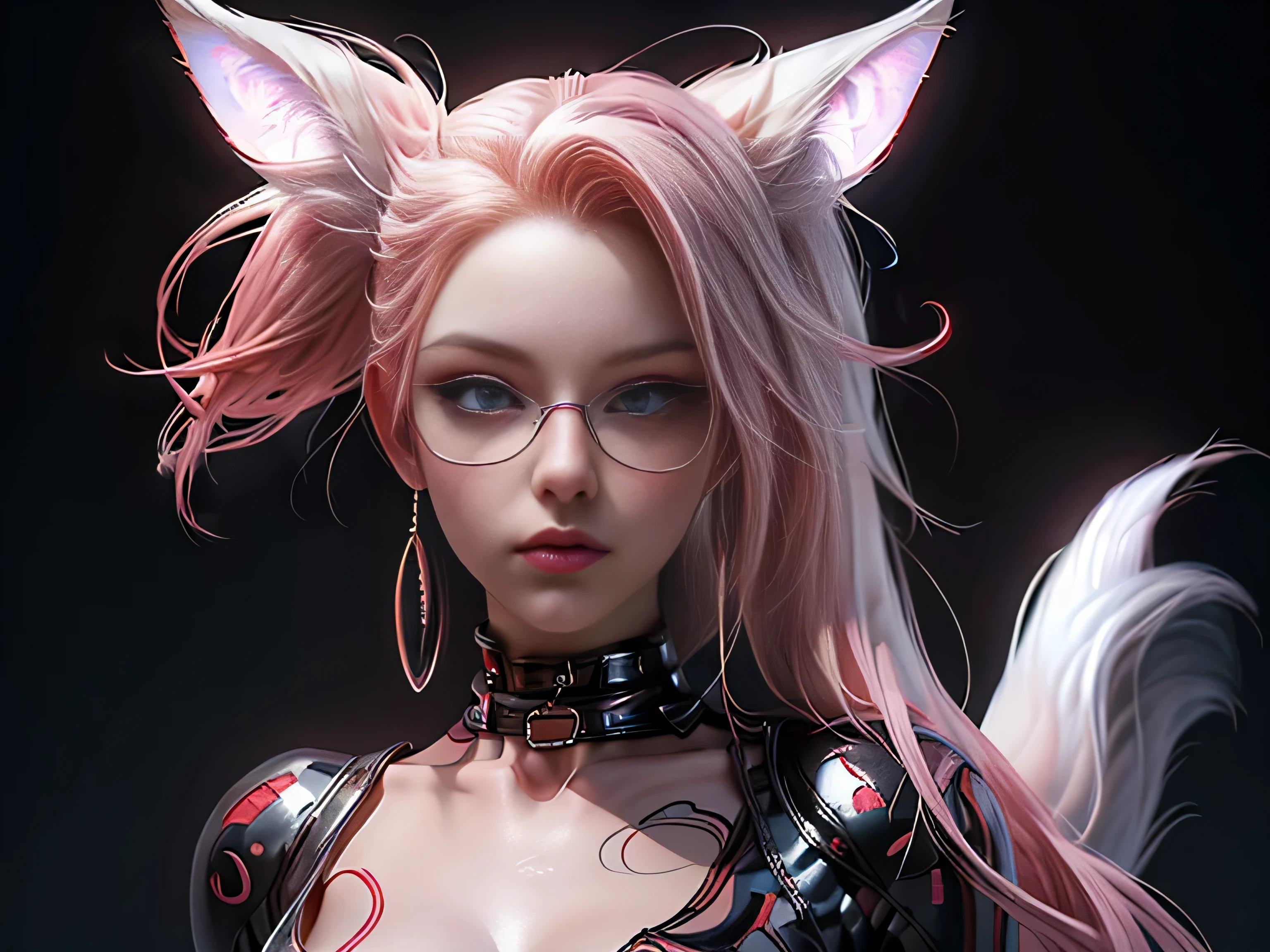 (Best Quality, 8K, Masterpiece, HDR, Soft Lighting, Picture Perfect, Realistic, Vivid), Nine tails of snow white fox(1.0), milk fox tail(1.0), nine tailed fox, anime girl with pink hair and pink, dressed in sexy leather suit, beautiful fantasy anime, very beautiful and cute fox girl, pink flower rain, background blur, anime fantasy, work in the style of Gouves, realistic:1.37, view from above, lies in pink flowers, horizontal view, (ultra high quality fantasy art), masterpiece, male model, ultra high quality female character designs, anime art with 8k development, realistic anime art, highest quality wallpaper illustrations, complex ultra high quality accurate female characters faces, high quality design and accurate physics (super-quality fantasy style)), art, dark fantasy)) Style), masterpieces, super-quality characters, anime resolution - 8K, realistic anime art, wallpapers with the highest quality illustrations, ultra-high detail of faces, high-quality design and physics accuracy), color, depth of field, shadows, ray tracing, production of high-quality computer wallpapers and 8K resolution, (Accurate simulation of the interaction of light and materials)], [High-quality detailed hair [More about beautiful and shiny red hair]], (Beautifully detailed hands [perfect fingers [Perfect nails]], (perfect anatomy (perfect proportions)))) [[Full length]], [Perfect color combination (Accurate imitation of the interaction of light and material)], [art that conveys the meaning of the story ]