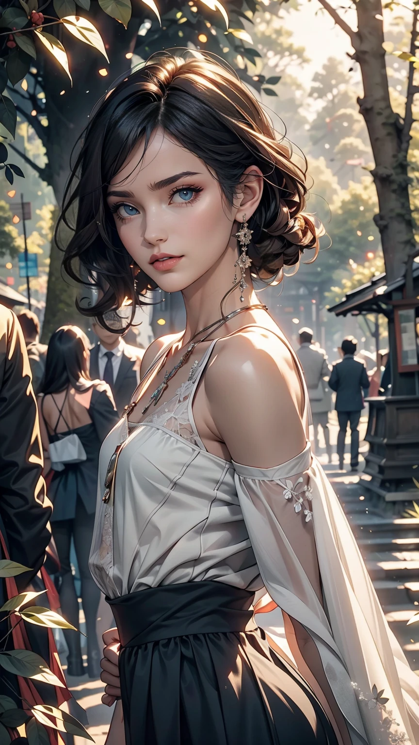 beautiful girl, (((((small)))), Show your face, Sticking out tongue, short hair, Brown, 8k, Professional photography, delicate, clear, in the forest, sun, Light leakage, masterpiece, (beautiful)))), (reality)))), smile, wonderful, Angel, young