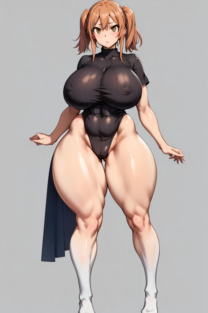 naked、Knee-high socks、One Girl,Precise five fingers、{(((Wide Hips)))、 (((plump and thick thighs)))、((Big Ass))、(Big Breasts) Embarrassed look、whole body、Sexy pose。