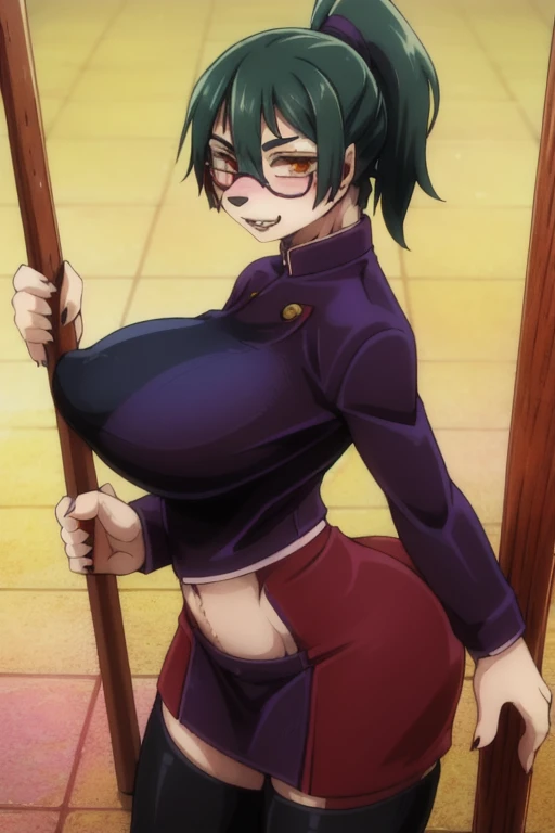  Maki Zenin big tit busty ((mejor calidad)), ((obra maestra)), (detallado), ((cara perfecta)) high resolution,obra maestra:1.2),ultra detallado,realista,Profesional,Hermosos ojos detallados,hermosos labios detallados,