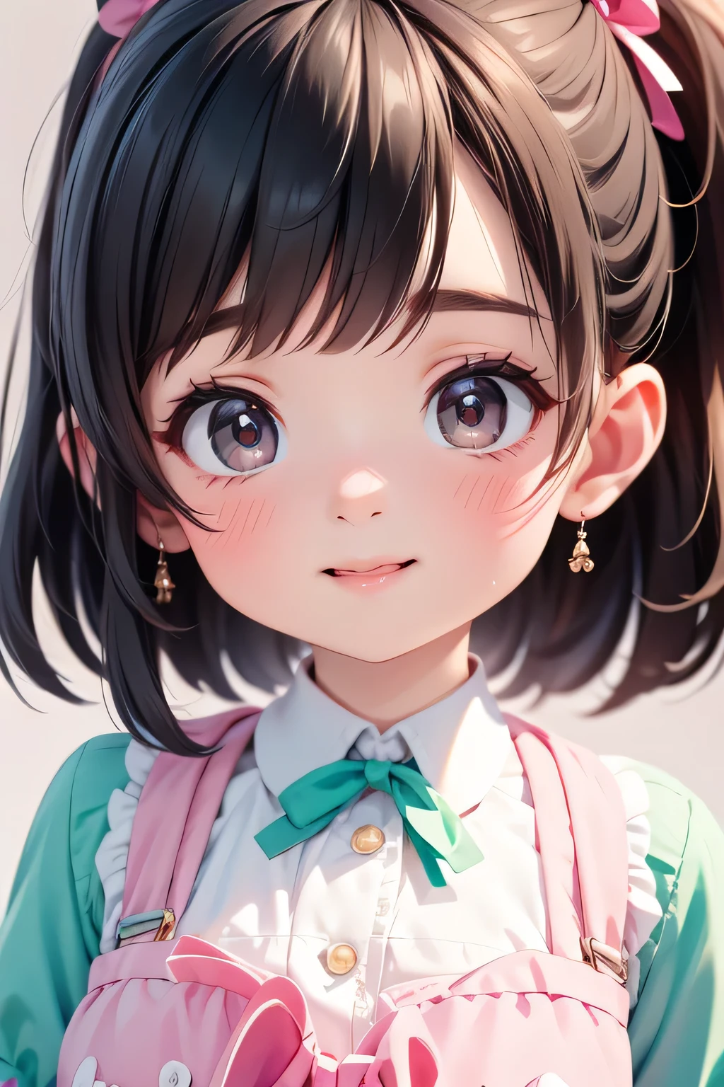 highest quality、High resolution、Detailed Background、(Beautiful face in every detail:1.4)、Anatomically correct、(Detailed facial expressions)、(Detailed eyes:1.2)、(Detailed eyes:1.2)、Beautiful women in their 20s、(Highly detailed face:1.4)、Braided Ponytail、Bobcut、Brown Hair、Black Hair、well-groomed eyebrows、cute eye makeup、Cute Lip Makeup、(Huge breasts:1.3)、Accentuate your breasts、Accentuate your cleavage、Glasses、laughing、Smiling、smile、A fun atmosphere、Chateau de Versailles、

(Three beauties in &quot;A fun atmosphere&quot; with Chateau de Versailles as the backdrop:1.5)、

Pair a black dress with a white apron、Apron frills and ribbons、Create a soft look with pastel colors、Try choosing colors like pink and mint green.、Use lace and chiffon materials、Sleeves and aprons made with lace and chiffon、Ribbons and head accessories、Add ribbons to your dress or apron, or use headbands or ribbon hair accessories、cute
