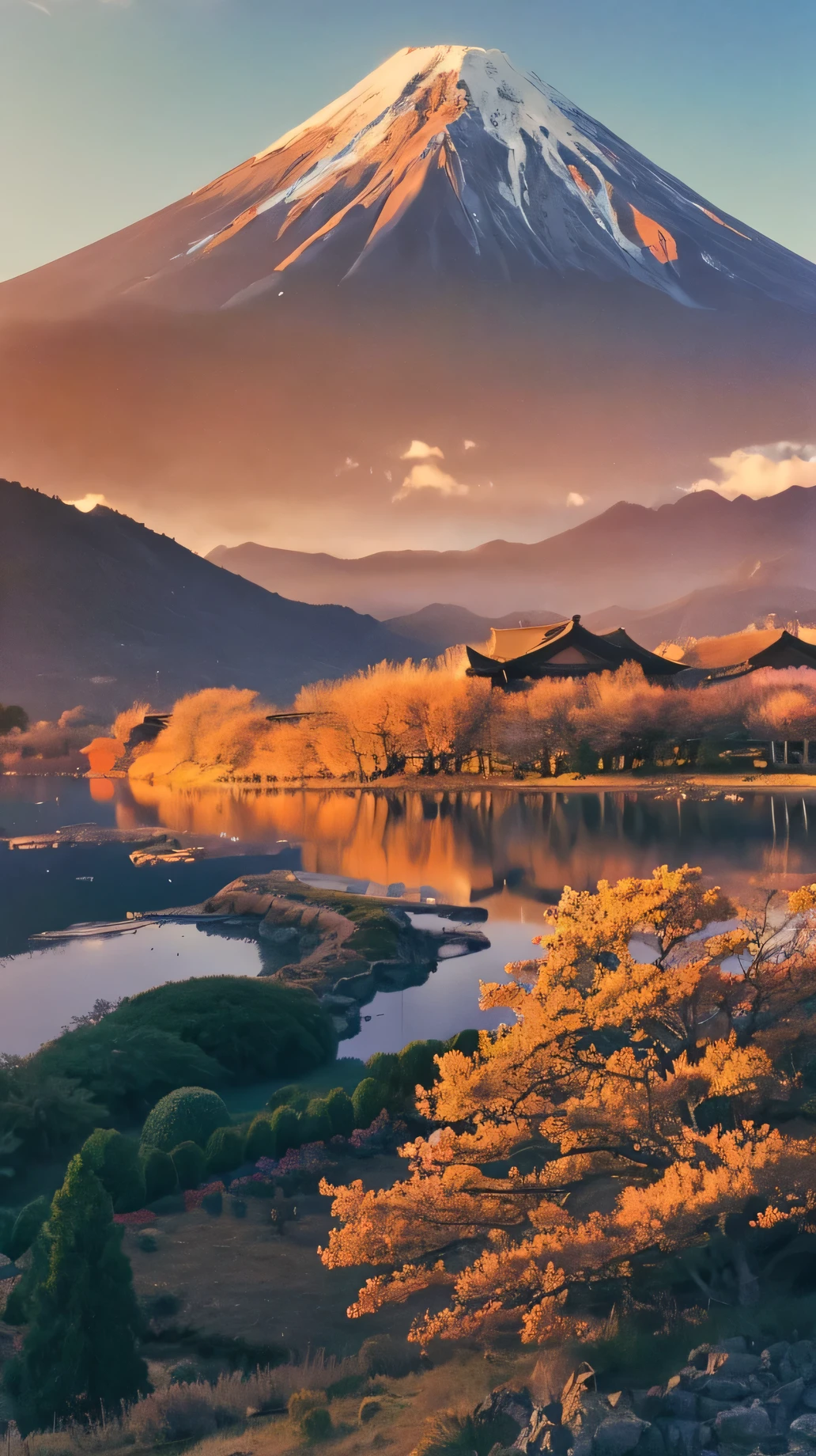 Quaint、Japanese Landscape、Very detailed、High resolution、Masterpiece、highest quality、Fuji Mountain