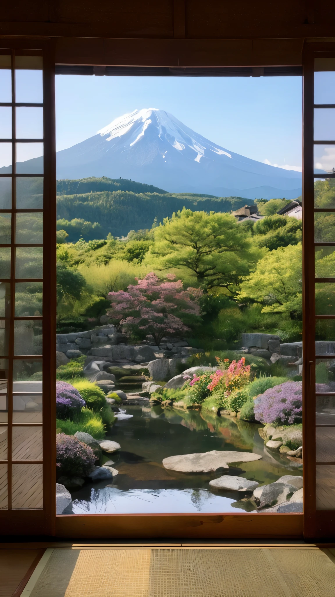 Quaint、Japanese Landscape、Very detailed、High resolution、Masterpiece、highest quality、Fuji Mountain