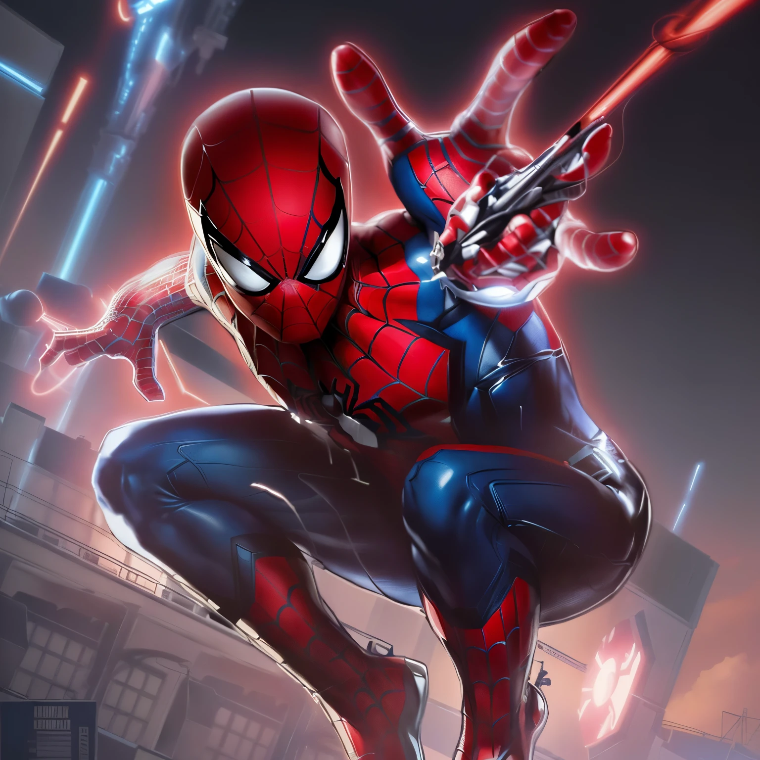 a close up of a Spiderman flying through the air, Peter Parker, Peter Parker as spiderman, John Romita Sr., A Thousand Morals, ターミネーターとしてのSpiderman, Marvel Comics h 0, 未来的なスタイルのSpiderman, Spiderman, Spiderman, Spider-Verse, Inspired by Alton Toby, John Lomita Jr., highly detailed Spiderman, A Thousand Morals!!!