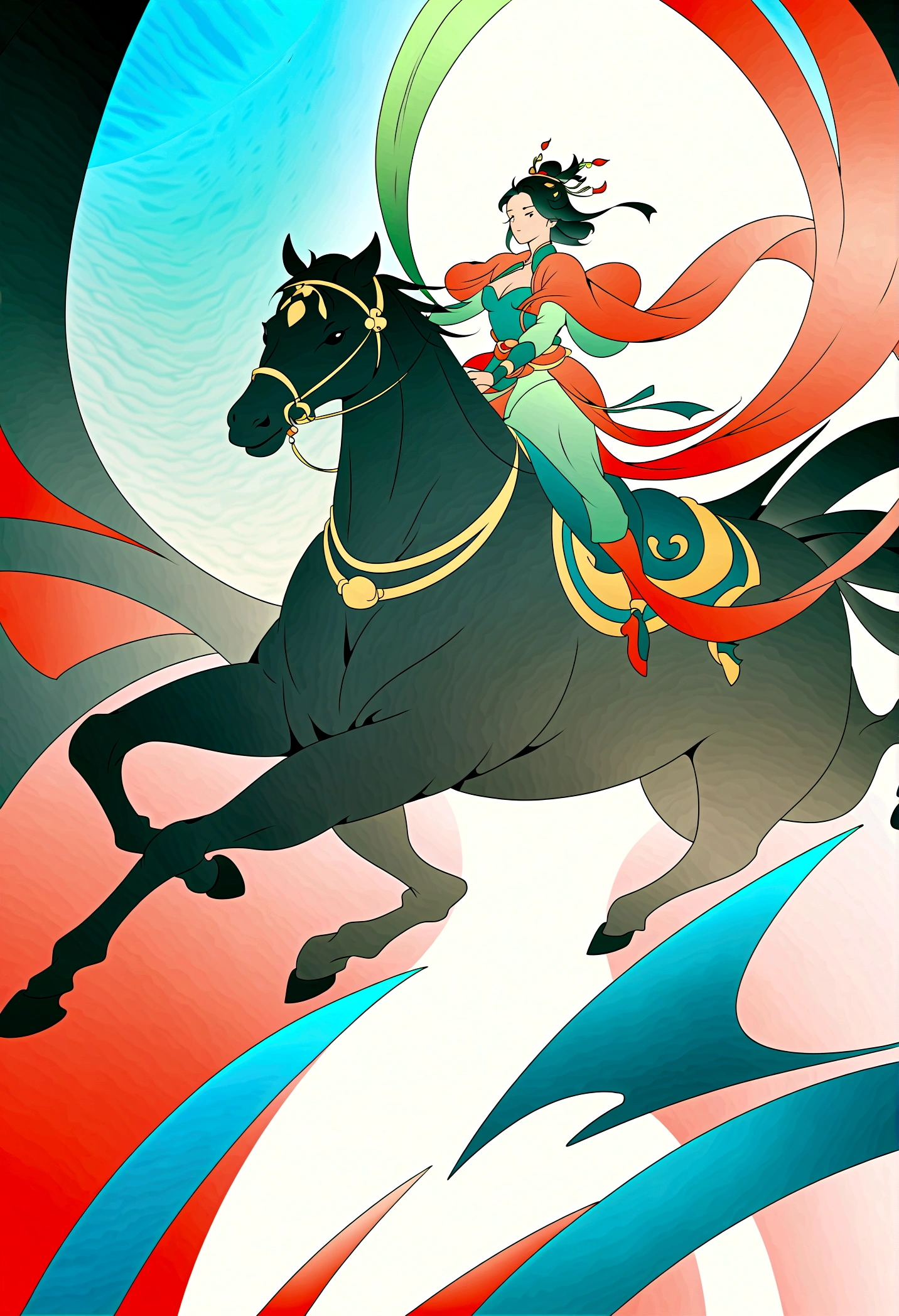 Guan Yu Riding Alone,momentum,Awesome,Strong body,Magnificent,Perfect composition,Very artistic illustration,masterpiece。