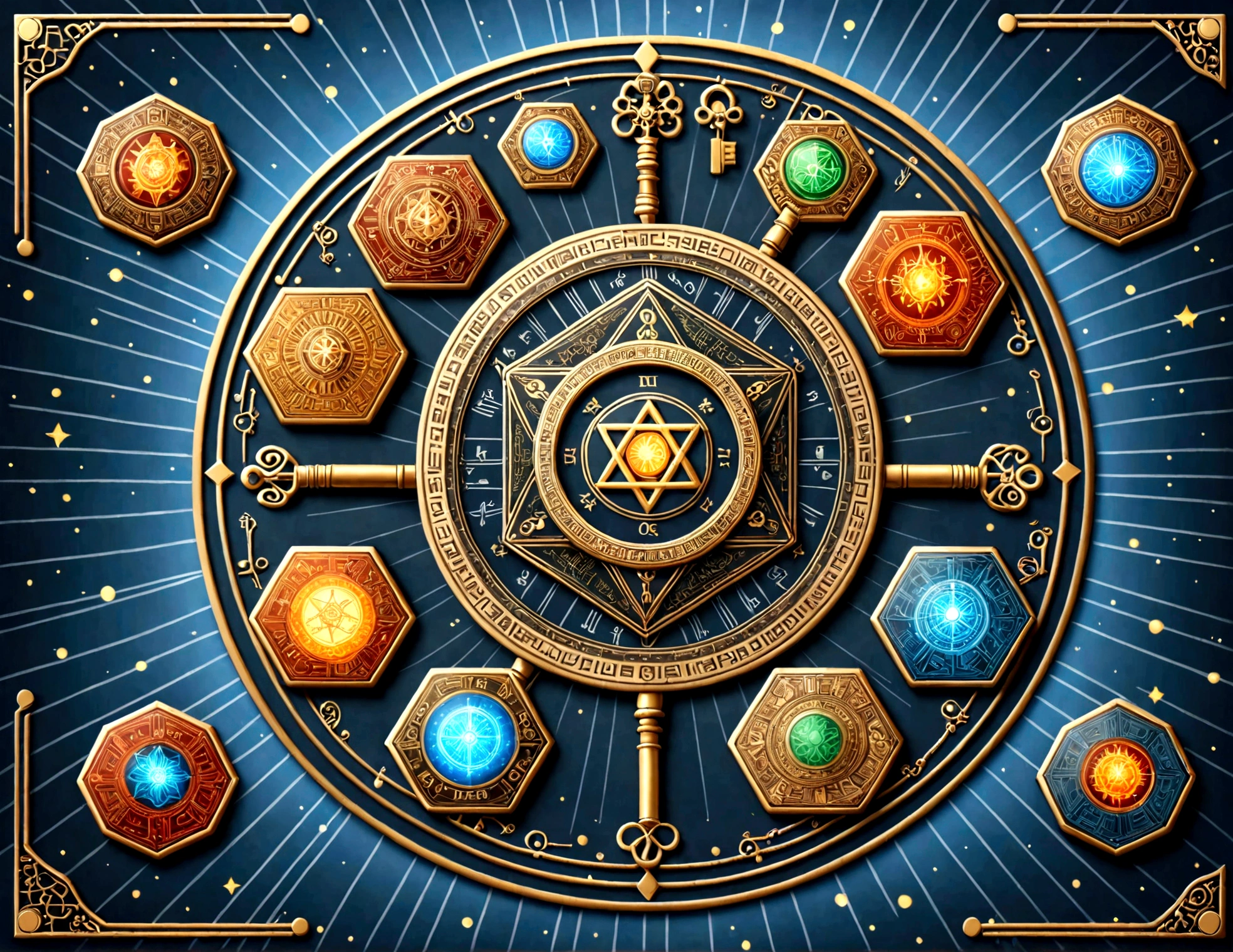icon, Faction icons in card games, A circular icon, Key of Solomon, Hexagonal magic circle, Circular border with text