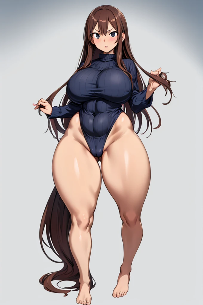 Long Hair、One Girl,Precise five fingers、{(((Wide Hips)))、 (((plump and thick thighs)))、((Big Ass))、(Big Breasts) Embarrassed look、whole body、Sexy pose。