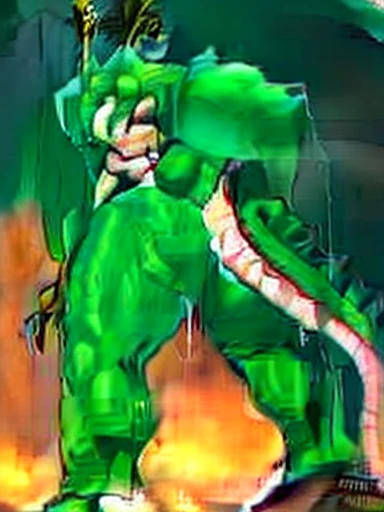 4K, HD, (very detailed), Beautiful and detailed full size portrait of a man (muscle, black underwear, big crotch), Wild Dragon Shenron, Shillong, scales, eastern dragon, chinese dragon, (dragon tail, green body, yellow skin, green hair, long hair, 빛나는 red eyes알_(Anatomy), clawed_finger, green scale, tan_scale, big body, , muscle질의 몸, muscle질의 인류, 큰 muscle, spike arm, goddess, alone, (red eyes, shining eyes, empty eyes), Non-mammalian breasts, big body, , goddess, wide hips, subtract, rostran,Ruan Jia, Art Station Trends,fox thorpe, cinematic lighting, detailed background, blush), (((standing, view up close, rear view, Target))),  (stonewall, night), (((presentation_back part )))), looking at viewer,