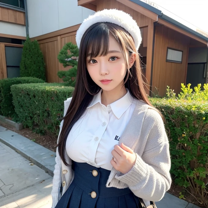 beautiful girl Japanese students uniform Winter clothes tits Pussy