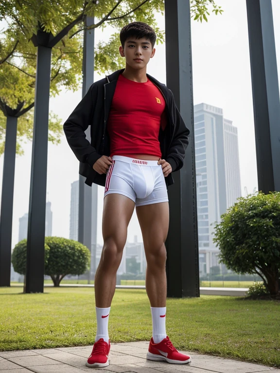 teenagers , very young , light-skin , wearing an dark red sexy underwear, tmasterpiece,k hd,the feet,Transparent sports vest,semi transparent,black long socks,The barefoot , red colour , handsome and cute , extreme cute boy , white skin , dark red underwear boxers shorts , extremely tall and cute boy ,oppa model , handsome model , full body , dark red boxers underwears short shorts , black socks , white light-skin , Chinese model , young boy , white skin , handsome and extremely cute , red boxers underwear shorts , long black socks , handsome model , at the park , jogging , model oppa , long legs , jogging , running , high knee black socks ,black long socks , stand up , extremely tall , extremely high , red underwears , red sports underwear , long black socks , clean and white legs , Chinese model , extremely long legs , looking at the camera , clean and white thigh , heavy bulge , kid face , b , wearing red underwears boxers , light and white skin , Chinese model , strike a pose , sexy pose , flexing pose , show off his handsome pose , size different , height different , tallest boy in the world , height comparison with other boy