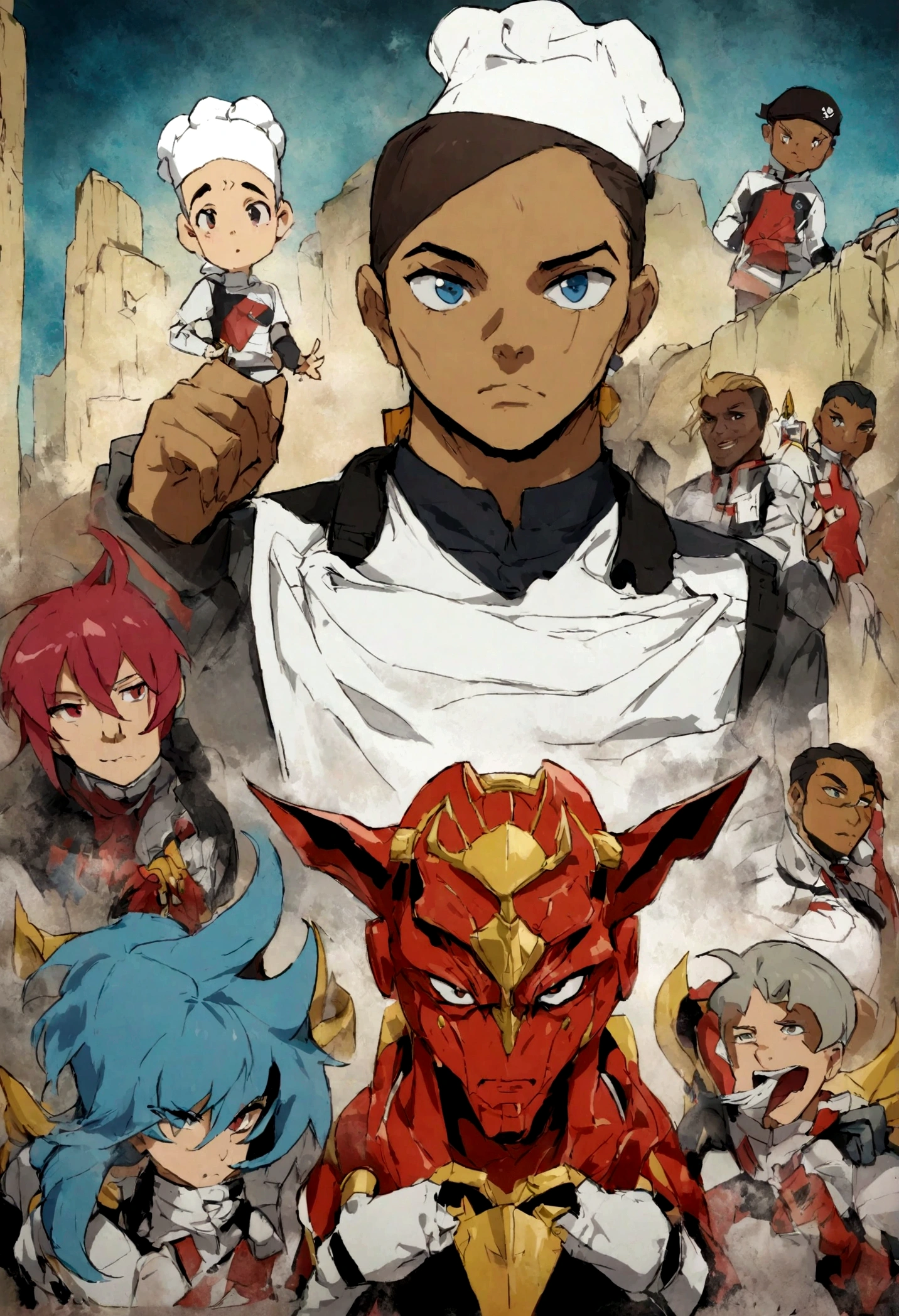 Kyllian Mbappé with the jersey'French team in anime style , king equipment, Standard Scenario , Regard , (( image without distortions )) , Best resolution , Best quality , Chef-d'artwork