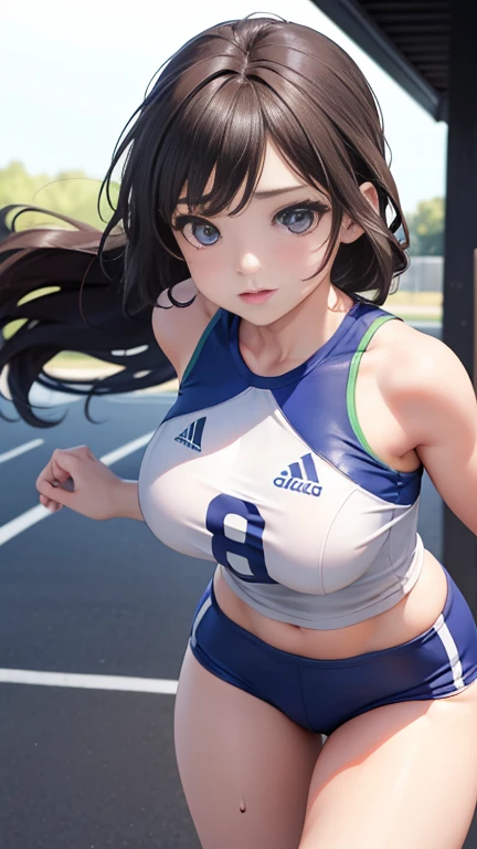 (highest quality, masterpiece:1.2)
1 woman, volleyball attack moment, jump, sports, ultra-detailed, super resolution, photo-realistic:1.4, 8k, raw photo, realistic, physically-based rendering, volleyball, sports wear, long hair, muscular, exposed skin, skin texture, soft breasts, sweat, calm mood, volumetric warm lighting, low light, ultra-realistic detail. Ai Shinozaki, body size 100-70-90! beautiful round face, heart-shaped lips curled up in a light smile, soft light, 8k.