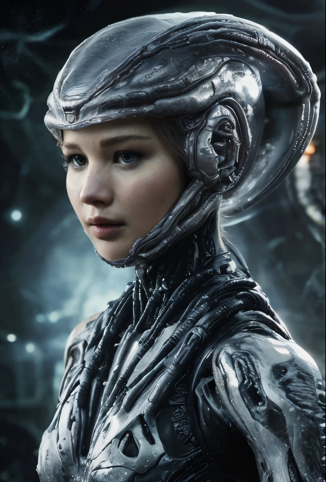 Jennifer Lawrence, alien princess, ultra detailed