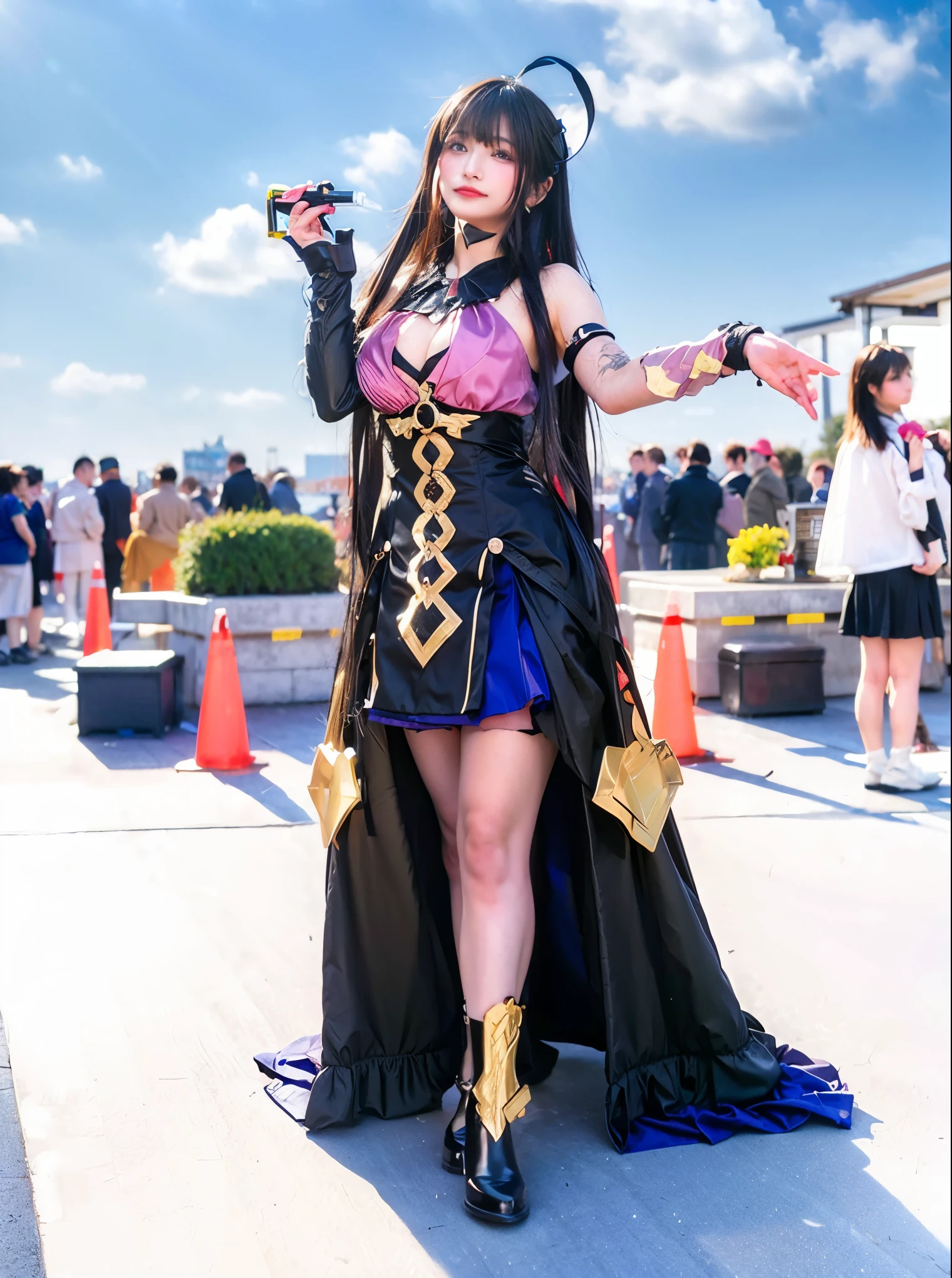 ultra high res,8k,(Photorealsitic:1.4), (crab-like animal wear:1.2), designed by Hajime Katoki,heavy weapons,Vernier, thruster, apogee motor, propellant tank, vivid textures,animal legs, gradation hair, japanese female realistic face, black eyes,((super realistic all textures)), ((super intricate all details)), full body shot, ultrasharp, Acrylic Clear Cover, Hydraulic cylinder,super fine photorealistic style, Minimum of 4 pieces created