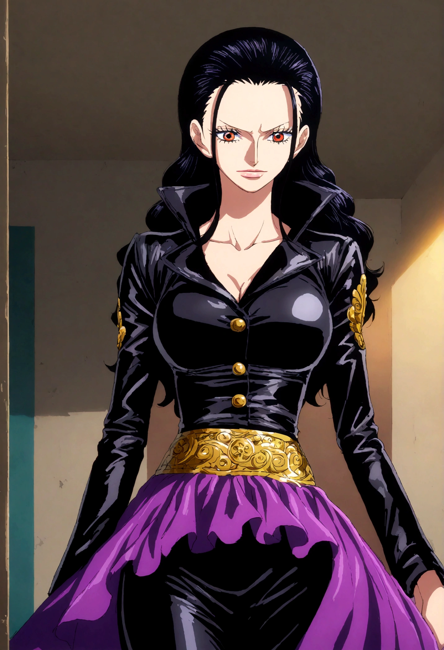 One Piece World, Nico Robin, Bad girl style, Gorgeous dress, Sharp eyes, Domineering posture, High-quality rendering