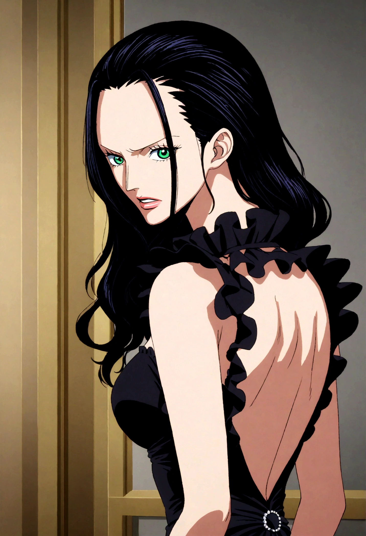 One Piece World, Nico Robin, Bad girl style, Gorgeous dress, Sharp eyes, Domineering posture, High-quality rendering